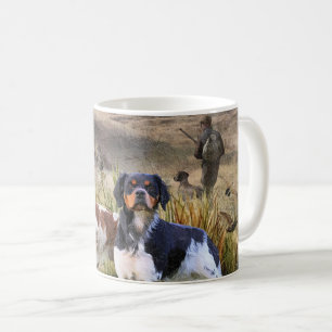Quail Hunting with a Brittany Spaniels, Art Coffee Mug