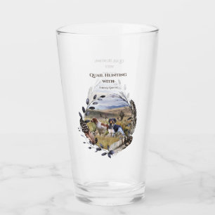 Quail Hunting with a Brittany Spaniels, Art Glass