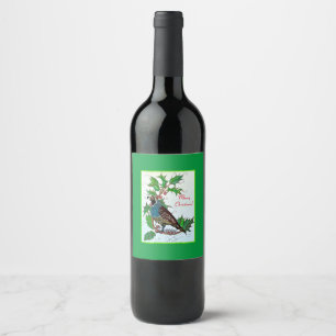 Quail in Holly  Wine Label