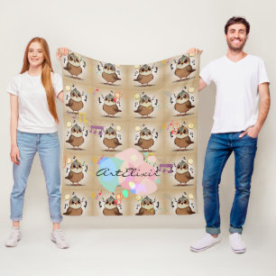 Quail Music Print Fleece Blanket