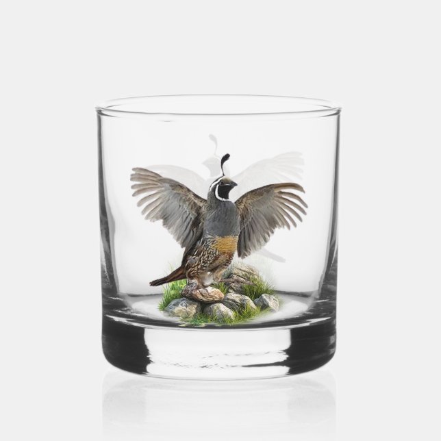 Quail Whiskey Glass (Front)