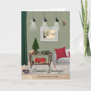 Quaint Christmas Scene Folded Card