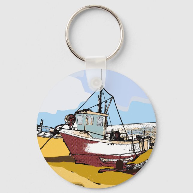 Quaint Fishing Boat   Key Ring (Front)