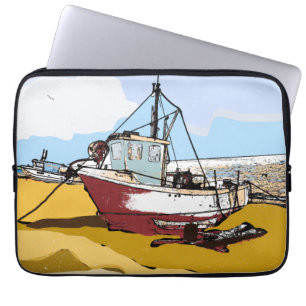 Quaint Fishing Boat Laptop Sleeve
