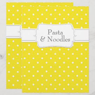 Quaint Grey & Yellow Polka Dot Recipe Divider