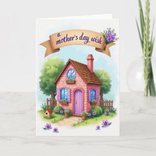 Quaint Mothers Day Cottage Card