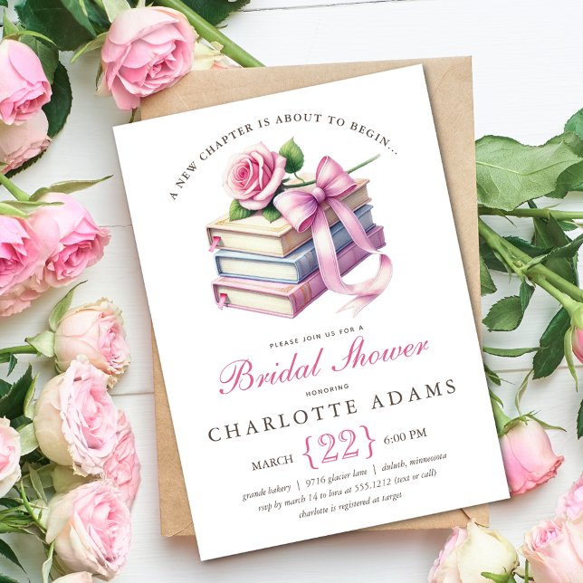 Quaint New Chapter Bridal Shower Invitation (Quaint New Chapter Bridal Shower Invitation)