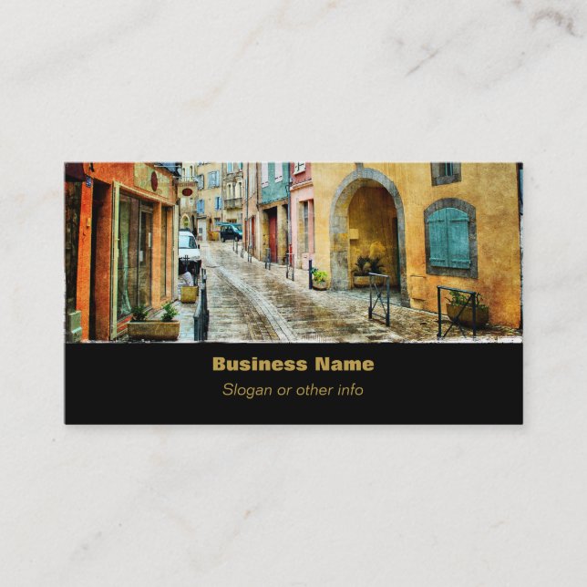 Quaint Old Cobblestone Street Business Card (Front)