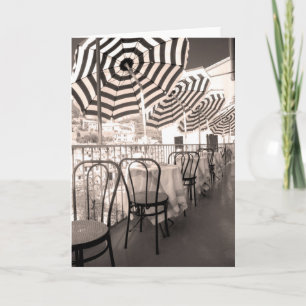 Quaint restaurant balcony, Italy Card