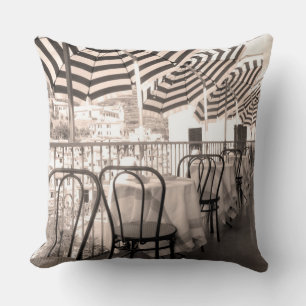 Quaint restaurant balcony, Italy Cushion