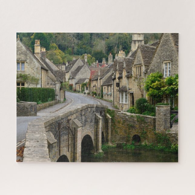 Quaint Town of Castle Combe in English Cotswolds J Jigsaw Puzzle (Horizontal)