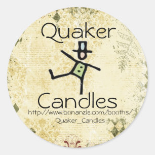 Quaker candle Labels