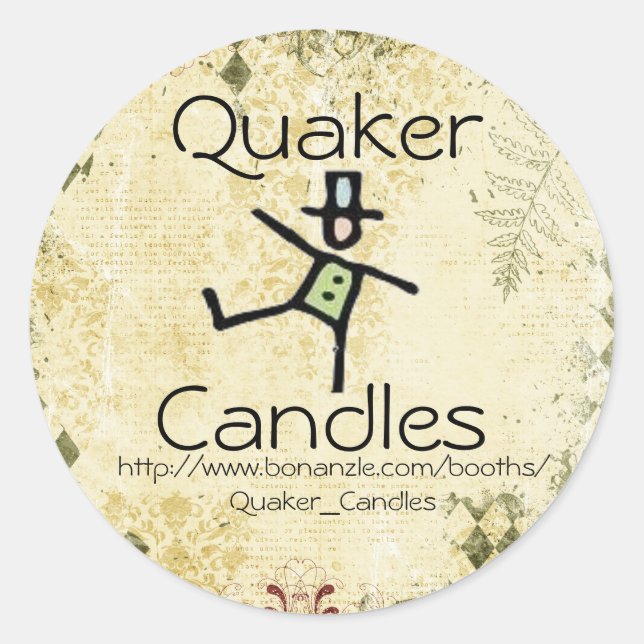 Quaker candle Labels (Front)