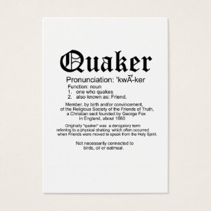 Quaker definition welcome card