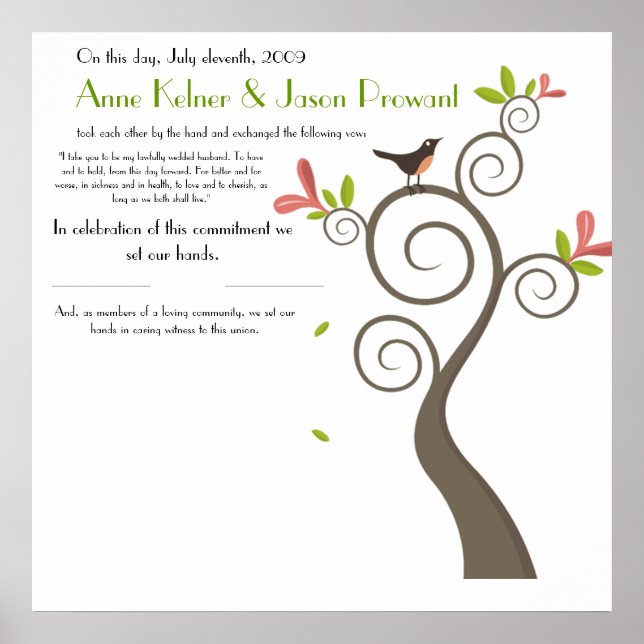 Quaker Marriage Certificate - Huge Poster (Front)