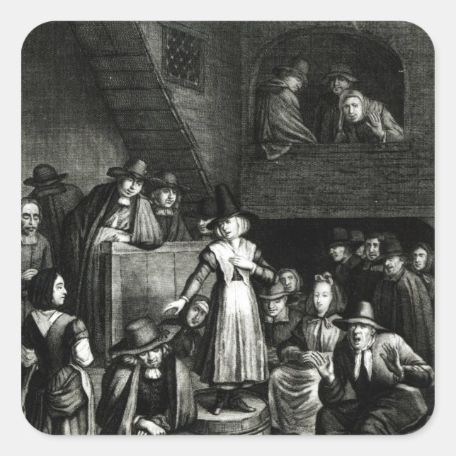 Quaker Meeting, 1699 Square Sticker (Front)