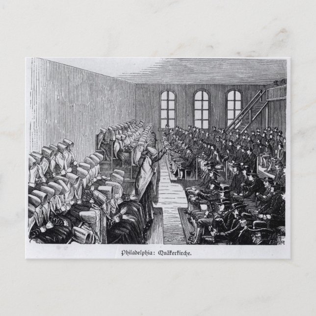 Quaker Meeting, Philadelphia Postcard (Front)