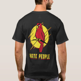 Quaker Parrot Owners I Hate People Birds Retro Bir T-Shirt