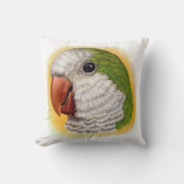 Quaker parrot realistic painting cushion (Front)