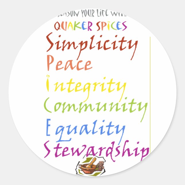 Quaker Spices Classic Round Sticker (Front)
