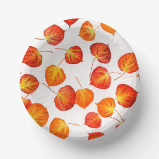 Quaking Aspen Autumn Leaves Paper Bowls Plate