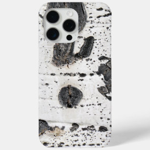 Quaking Aspen White Textured Tree Bark Photo iPhone 15 Pro Max Case