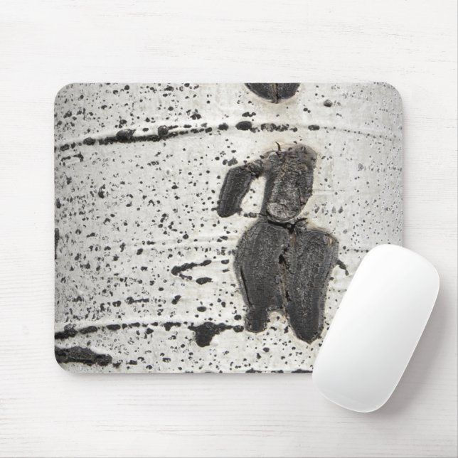 Quaking Aspen White Tree Bark Photograph Mouse Pad (With Mouse)