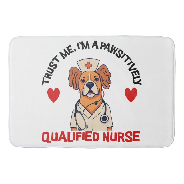 Qualified Nurse Pawsitively Bath Mat (Front)
