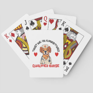 Qualified Nurse Pawsitively Playing Cards