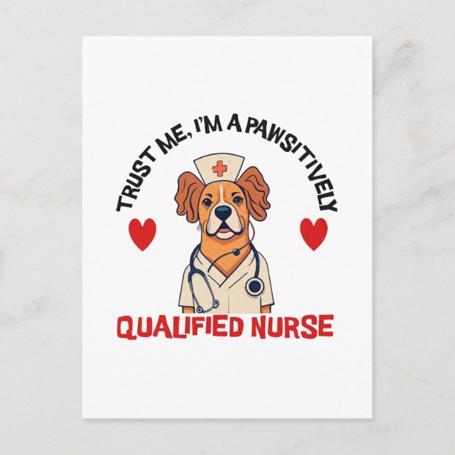 Qualified Nurse Pawsitively Postcard (Front)