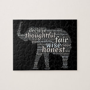 Qualities of an Elephant Word Cloud Jigsaw Puzzle