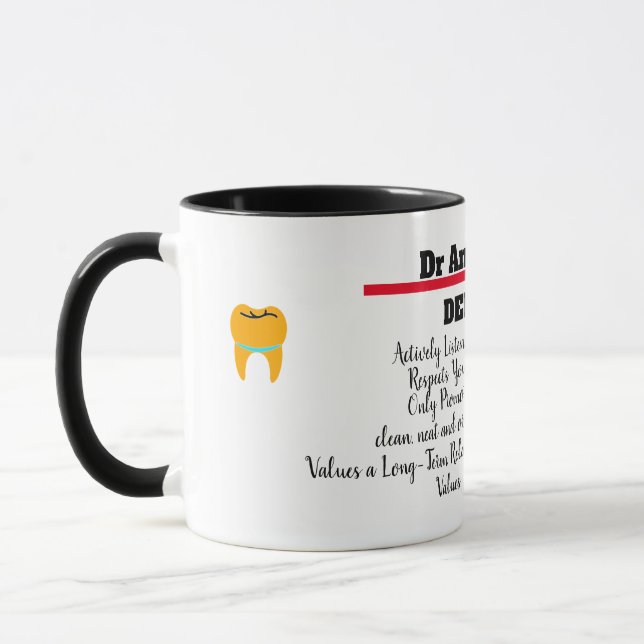 Qualities of Good Dentist Job Description Custom Mug (Left)