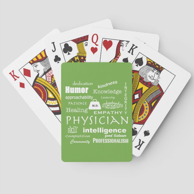 Qualities of Good Physician/Doctor's Medical Bag Playing Cards (Back)