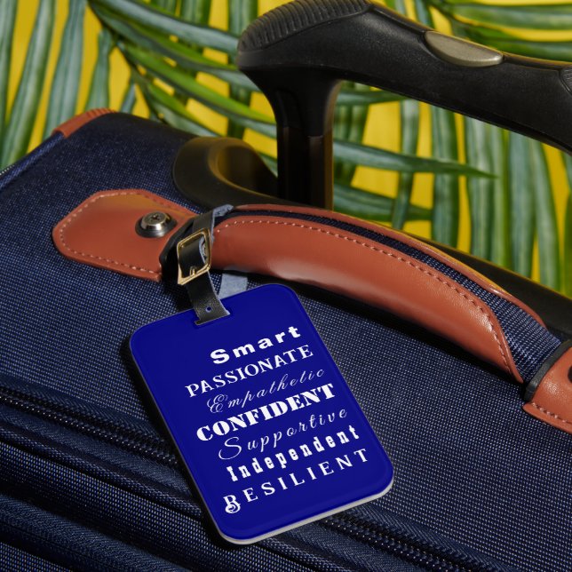 Qualities of Great Women Blue Luggage Tag (Front Insitu 1)