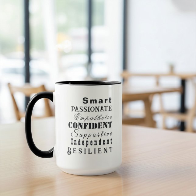 Qualities of Great Women, Modern Inspirational Mug (Creator Uploaded)