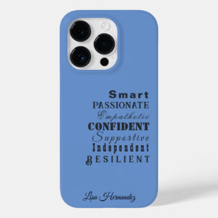 Qualities of Great Women, Name on Cornflower Blue Case-Mate iPhone 14 Pro Case