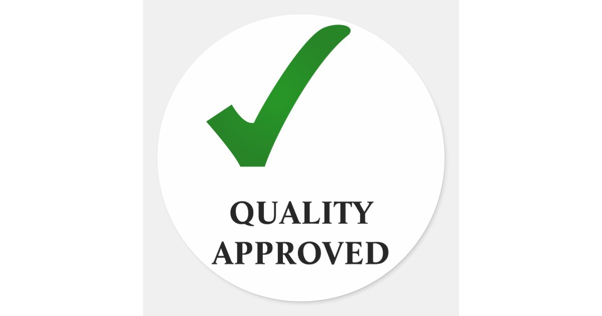 QUALITY APPROVED CLASSIC ROUND STICKER | Zazzle