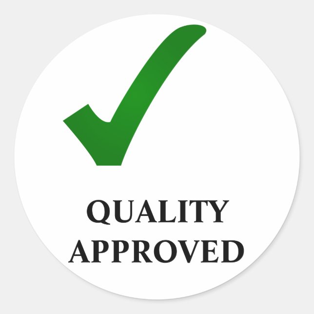 QUALITY APPROVED CLASSIC ROUND STICKER (Front)