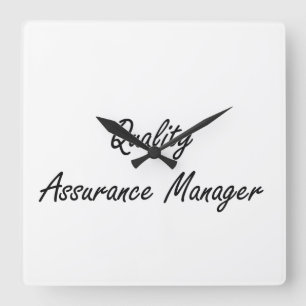 Quality Assurance Manager Artistic Job Design Square Wall Clock