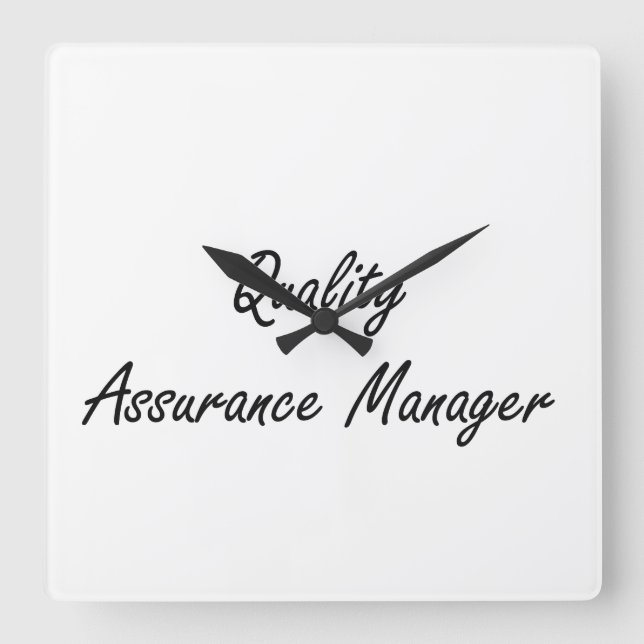 Quality Assurance Manager Artistic Job Design Square Wall Clock (Front)