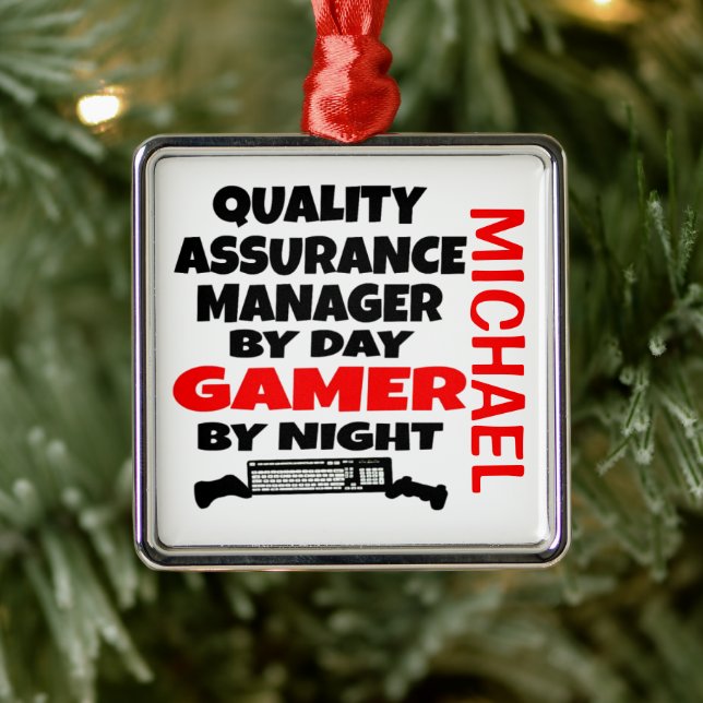 Quality Assurance Manager Loves Video Games Metal Ornament (Tree)