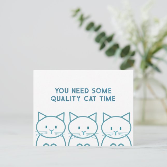 Quality Cat Time Postcard (Standing Front)