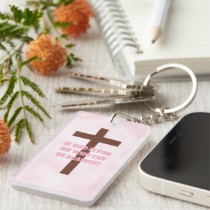 Quality christain pink keychain