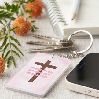 Quality christain pink keychain