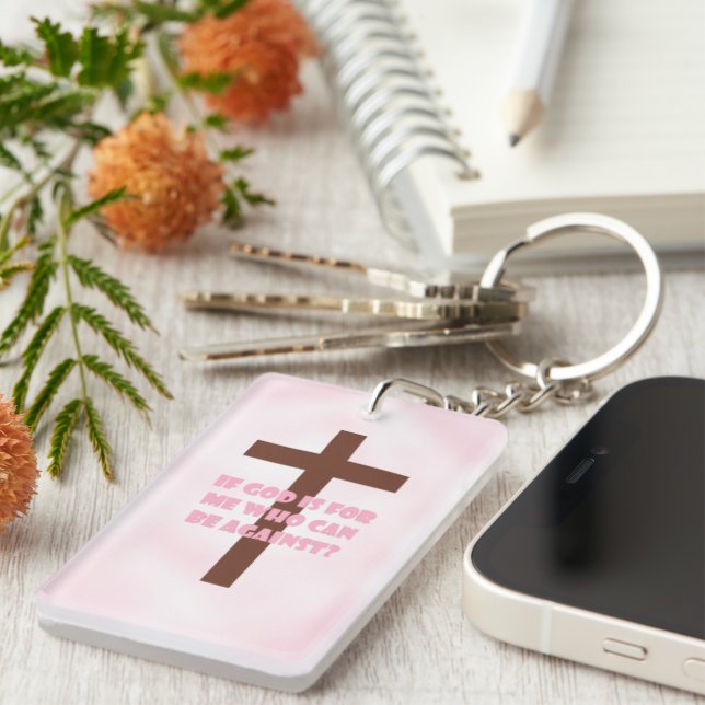 Quality christain pink keychain (Front Right)