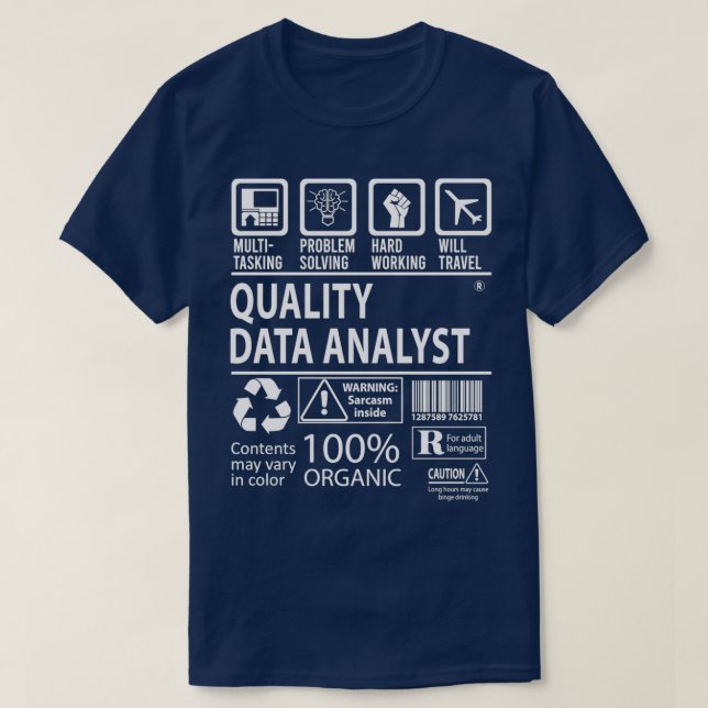 Quality Data Analyst MultiTasking Certified Job Gi T-Shirt (Design Front)