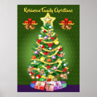 Quality large custom family Christmas Tree poster