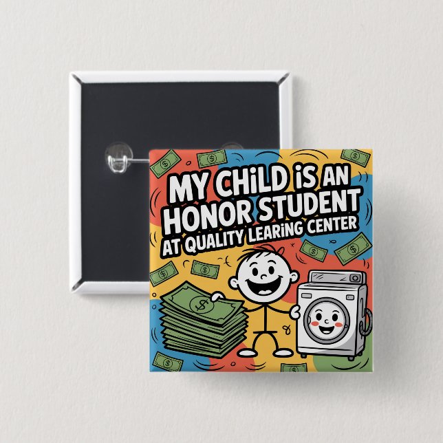 Quality Learing Center Minnesota Corruption  15 Cm Square Badge (Front & Back)