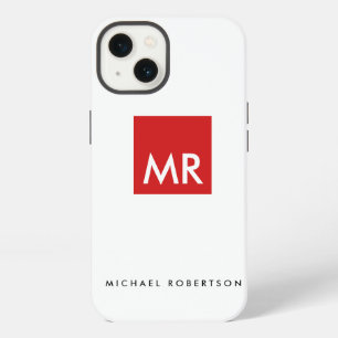 Quality Red White Monogram Elegant Unique iPhone 13 Case