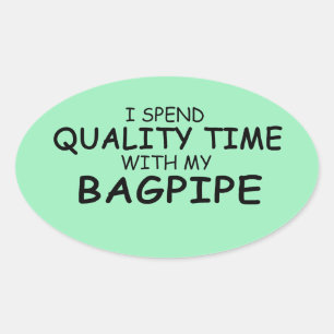 Quality Time Bagpipe Oval Sticker